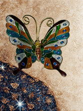Load image into Gallery viewer, 🦋 Cloisonné Butterfly Ornament — Hand-Enamelled Jewel Wings (2” x 2”)