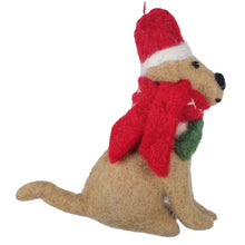 Load image into Gallery viewer, Big Dog Golden Lab Felt Christmas Ornament