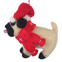 Load image into Gallery viewer, Big Dog Pug Felt Christmas Ornament