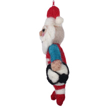 Load image into Gallery viewer, Coach Claus Soccer Felt Christmas Ornament