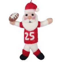 Load image into Gallery viewer, Coach Claus American Football Felt Christmas Ornament