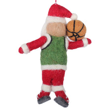 Load image into Gallery viewer, Coach Claus Basketball Felt Christmas Ornament