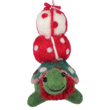 Load image into Gallery viewer, Pressie Tortoise Felt Christmas Ornament