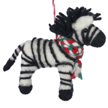 Load image into Gallery viewer, Christmas Zebra Felt Christmas Ornament