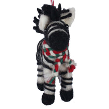 Load image into Gallery viewer, Christmas Zebra Felt Christmas Ornament