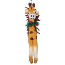 Load image into Gallery viewer, Giraffe Felt Christmas Ornament