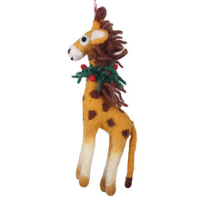Load image into Gallery viewer, Giraffe Felt Christmas Ornament
