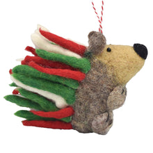 Load image into Gallery viewer, Christmas Hedgehog Felt Ornament
