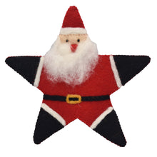 Load image into Gallery viewer, Santa Star Tree Topper Felt Ornament