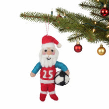 Load image into Gallery viewer, Coach Claus Soccer Felt Christmas Ornament