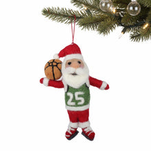 Load image into Gallery viewer, Coach Claus Basketball Felt Christmas Ornament