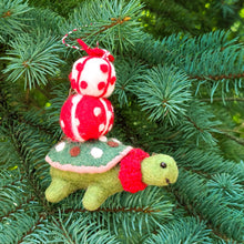 Load image into Gallery viewer, Pressie Tortoise Felt Christmas Ornament