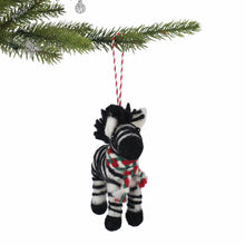 Load image into Gallery viewer, Christmas Zebra Felt Christmas Ornament