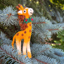 Load image into Gallery viewer, Giraffe Felt Christmas Ornament