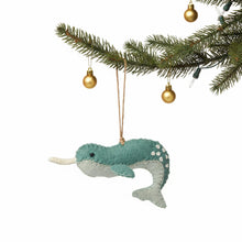 Load image into Gallery viewer, Narwal Ornament Felt Ornament