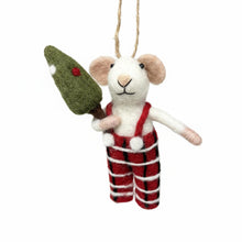 Load image into Gallery viewer, Tommy Tartan Mouse Felt Ornament