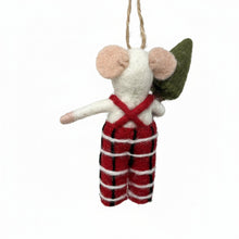 Load image into Gallery viewer, Tommy Tartan Mouse Felt Ornament