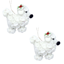 Load image into Gallery viewer, Poodle Dog Handmade Felt Ornaments, Set of 2