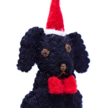 Load image into Gallery viewer, Black Labrador Santa Handmade Felt Ornaments, Set of 2