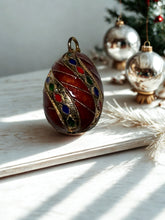Load image into Gallery viewer, 🥚 Cloisonné Egg Ornaments — Handcrafted Miniature Enamel Treasures (1” x 0.5”)