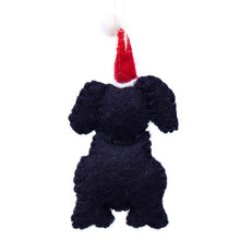 Load image into Gallery viewer, Black Labrador Santa Handmade Felt Ornaments, Set of 2