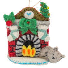 Load image into Gallery viewer, Night Before Xmas Cat Handmade Felt Ornament