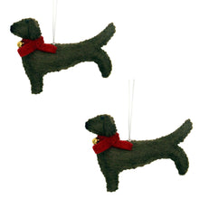 Load image into Gallery viewer, Dachshund Dog Handmade Felt Ornaments, Set of 2