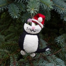 Load image into Gallery viewer, The Kitty Collection of 4 Santa Cat Felt Ornament