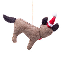 Load image into Gallery viewer, German Shepherd Santa Handmade Felt Ornaments, Set of 2