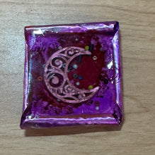 Load image into Gallery viewer, Upcycled Moon Magnet — Celtic Crescent Resin Art | Critter Lane Cat Sanctuary