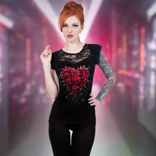 Load image into Gallery viewer, BLEEDING HEART - Lace Layered Cap Sleeve Top Black