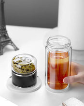 Load image into Gallery viewer, Double-Layer Glass Tea Infuser Bottle