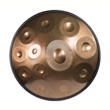 Load image into Gallery viewer, 432/440Hz 12notes Gold handpan 22inch D minor steel tongue drum yoga