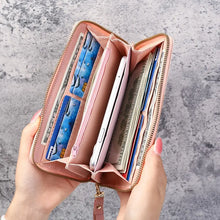 Load image into Gallery viewer, Fashion Zipper Wallets Womens Long Purses Handbags Coin Purse Cards Holder PU Leather Billfold Wallet
