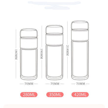 Load image into Gallery viewer, Double-Layer Glass Tea Infuser Bottle