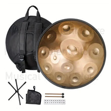 Load image into Gallery viewer, 432/440Hz 12notes Gold handpan 22inch D minor steel tongue drum yoga