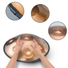 Load image into Gallery viewer, 432/440Hz 12notes Gold handpan 22inch D minor steel tongue drum yoga