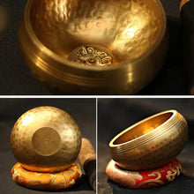 Load image into Gallery viewer, Nepal Tibetan Buddhist Bowl Handmade Singing Bowl Set Cushion Mallet