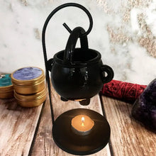 Load image into Gallery viewer, Hanging Cauldron Wax Burner Witch Caldron Pot Candle Holder Witchcraft Supplies Essential Oil Incense Aroma Diffuser Home Decor