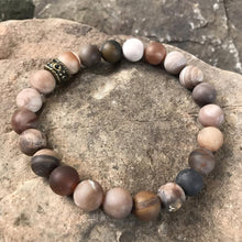Load image into Gallery viewer, Wood Opalite Matte Bead Bracelet