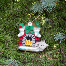 Load image into Gallery viewer, Night Before Xmas Cat Handmade Felt Ornament