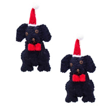 Load image into Gallery viewer, Black Labrador Santa Handmade Felt Ornaments, Set of 2