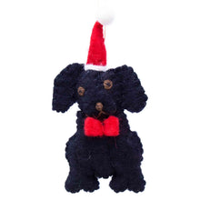 Load image into Gallery viewer, Black Labrador Santa Handmade Felt Ornaments, Set of 2