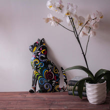 Load image into Gallery viewer, Thoughtful Kitty Painted Haitian Steel Drum Wall Art, 14.5 inch