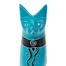 Load image into Gallery viewer, Soapstone Sitting Cat - Turquoise