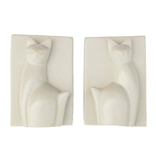 Load image into Gallery viewer, Soapstone Majestic Sitting Cat Bookends