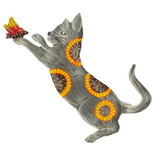 Load image into Gallery viewer, Playful Cat Trio Painted with Sunflowers Haitian Steel Drum Wall Art