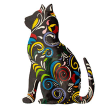 Load image into Gallery viewer, Thoughtful Kitty Painted Haitian Steel Drum Wall Art, 14.5 inch
