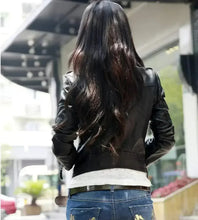 Load image into Gallery viewer, Cropped Vegan Leather Jacket – Black Slim Fit | XS-M