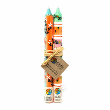 Load image into Gallery viewer, Tall Hand Painted Candles - Pair -Imbali Design - Nobunto